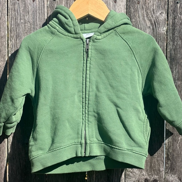 Zara Hooded Full Zip Sweater Jacket Green - Picture 2 of 6